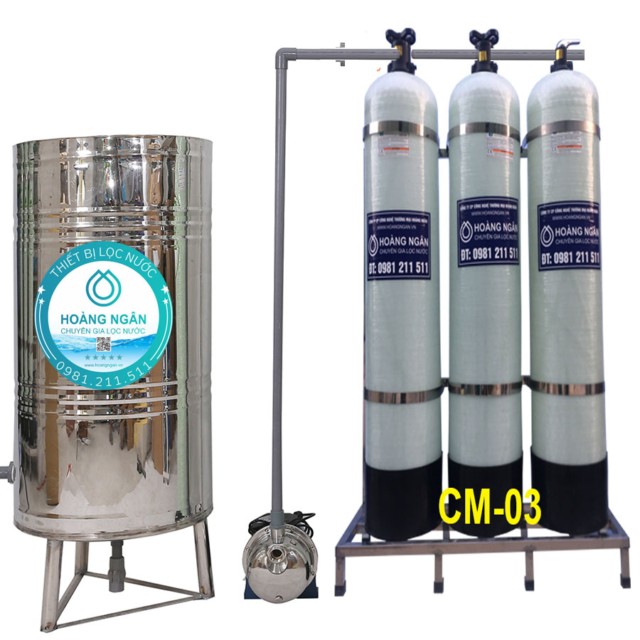 Hệ thống lọc nước giếng khoan đầu nguồn cho gia đình bị nhiễm sắt GK–CM03