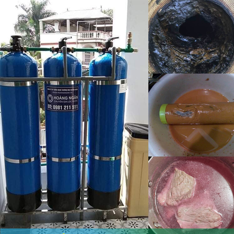 Hệ thống lọc nước tổng đầu nguồn gia đình  900L/1h 3 cột lọc 1054