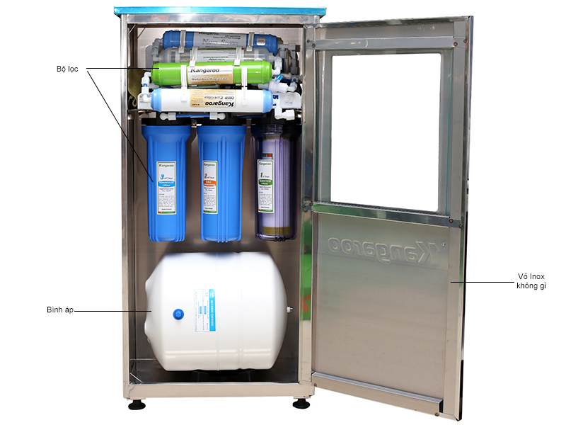 Máy lọc nước kangaroo 8 lõi lọc KG118 có tủ