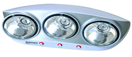 Đèn sưởi nhà tắm 3 bóng bạc Kottmann Đèn sưởi nhà tắm 3 bóng bạc Kottmann