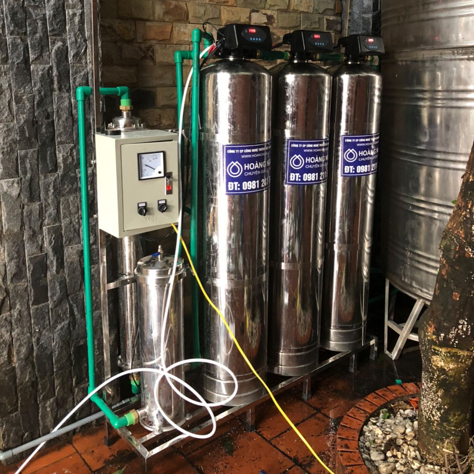Lắp đặt bộ lọc tổng 3 cột inox màng uf tại Tây Hồ
